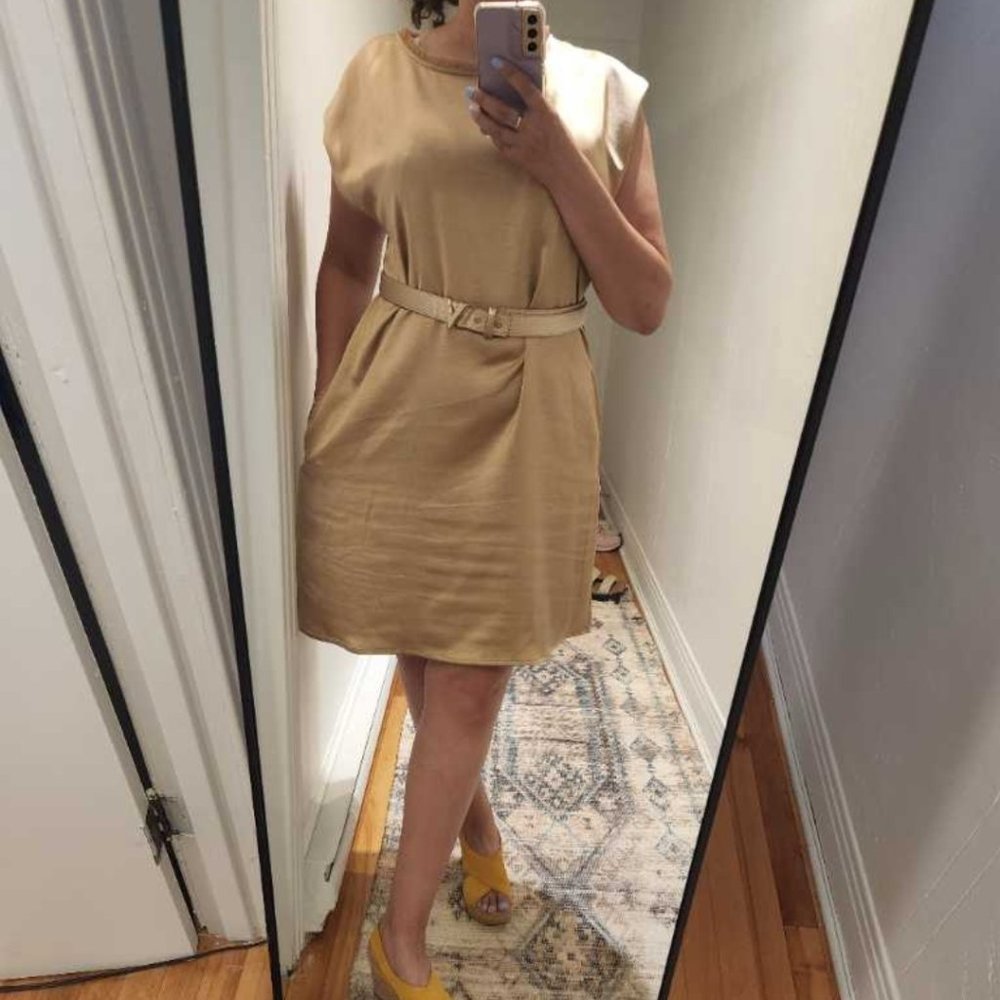 Beautiful satin & gold dress